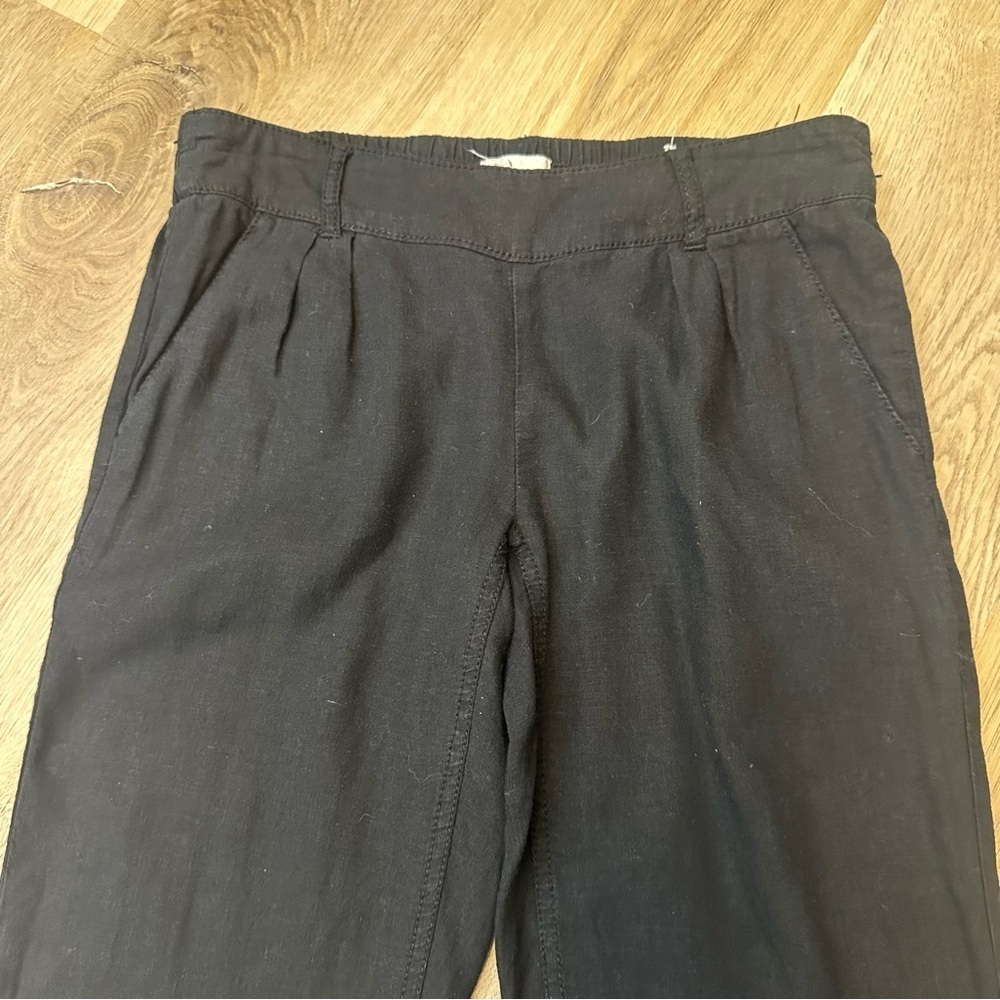 SO Black Ankle Cropped Linen Pants - Picture 5 of 6